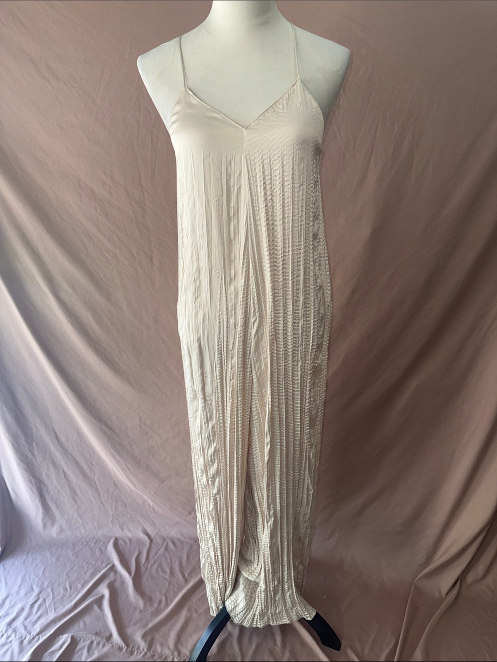 NWOT Zara Women’s Cream “Crumpled” Jumpsuit